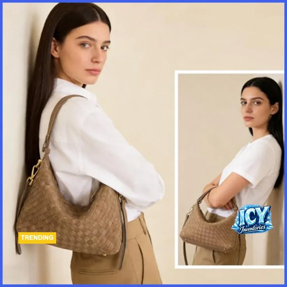 Faux Suede Hobo Bag with Adjustable Strap and Zipper Closure